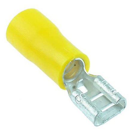 4,8 mm Mannlig Kvinnelig Isolerte Spade Klemmeklemmer Ledning Kabel Elektrisk Rød Blå Gul (4,8 mm Hunn (x50), Gul)