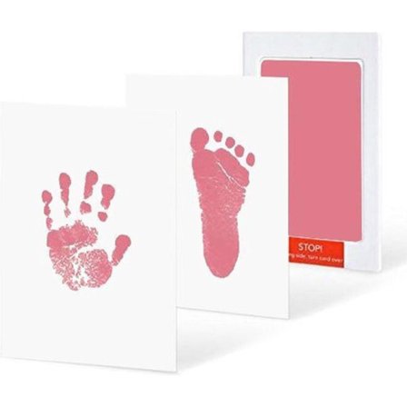 Mustetyyny - pinkki - Vauvan jalan- ja kädenjälki - Turvallinen vauvalle - Myrkytön - Helppo puhdistaa