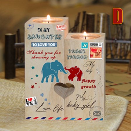 Till min fru/son/dotter Ljushållare Trä Hem skrivbordsinredning med ljus