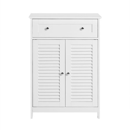 SoBuy Lavt badeværelsesskab med 1 skuffe i hvid 60x35x87cm, rustik FRG238-W