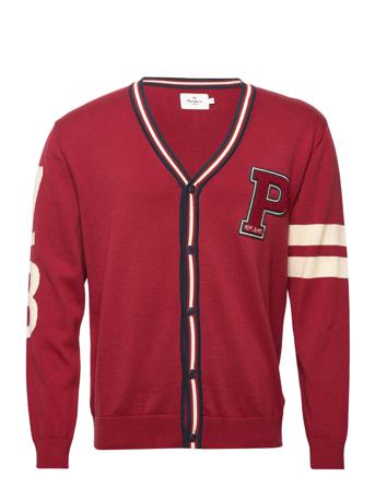 Melvin Strikkegenser Cardigan Rød Pepe Jeans London