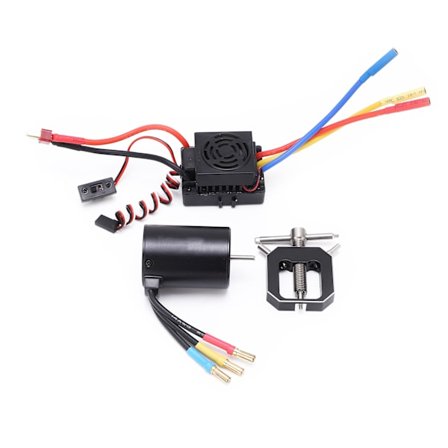 3650 3900KV Vanntett Børsteløs Motor med 60A ESC Motor Tannhjul Trekker Fjerner Combo Sett for 1/10 1/8 RC Bil