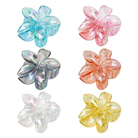 6 st Blomhårklämmor, Söta Transparenta Hårklämmor för Kvinnor, Små Halkfria Hårspännen för att Fixera Håret, för Kvinnor