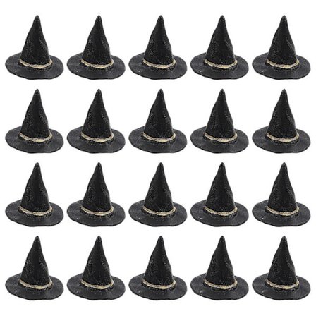 20 stk. Mini Heksehatte Håndværk Miniature Heksehatte Halloween Party Fotorekvisit DIY Mini Heksehatte
