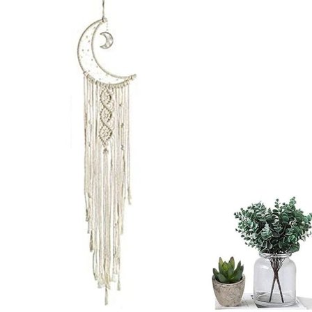 Vægophængt gobelin håndlavet vævet drømmefanger Boho gobelin bryllup KLB