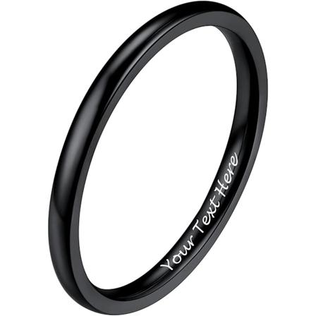 Rustfritt stål band roterende fingerringer, minimalistiske midi vennskap spinner ringer med forskjellige størrelser 2mm / Negro 27 (67mm)