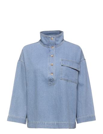 Mschcaralisa Ls Denim Shirt Blue MOSS COPENHAGEN