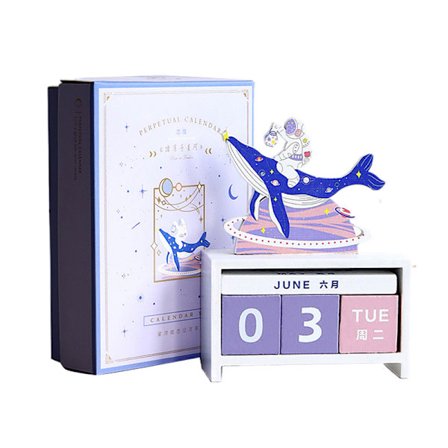 Puinen pöytäkalenteri, uudelleenkäytettävä manuaalinen ikuinen päivämäärä kodin sisustus lahja lohkotyyppi 4