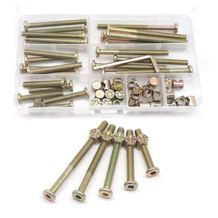 Møbelskruer M6 i eske - 50 stk