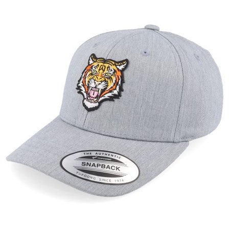 Kiddo Cap - Grå adjustable Keps - Kids Vicious Tiger Heather Grey Adjustable @ Hatstore