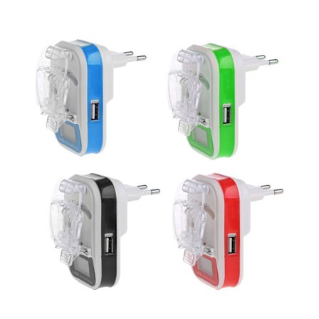 USB Yleislaturi LCD-näytöllä matkapuhelimille EU/US Pistoke Lataussovitin Kannettava Kevyt