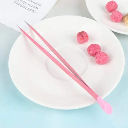 1 stk. metal negleværktøj 2 hoveder lige neglepincet med silikonepressehoved 7 farver at vælge imellem