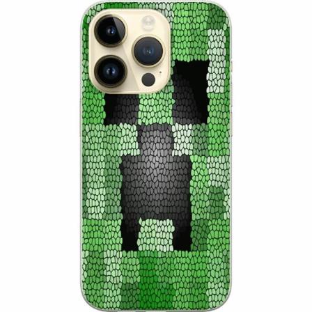 Apple Iphone 14 Pro Genomskinligt Skal Creeper / Minecraft