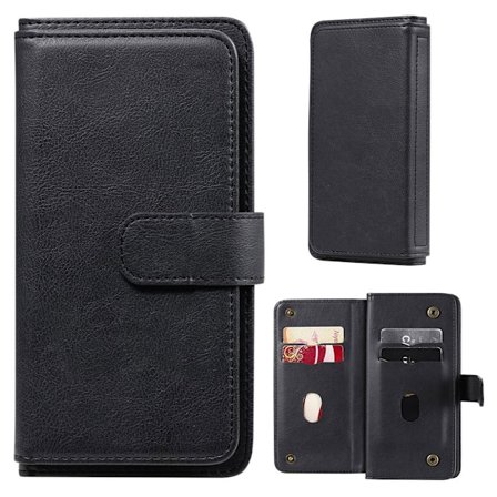 10-slot Lompakko Suojakotelo For Samsung Galaxy A82 5G - Musta