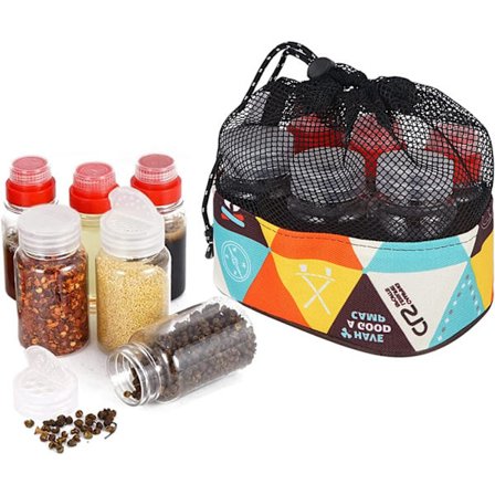 6 kpl säilytyspurkkeja keittiöön, maustepurkki, maustepurkit, maustesäiliö kantokassilla, sopii matkoille, piknikille, grilliin, ulkoiluun