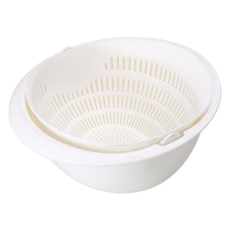 Dubbel korg för rengöring av frukt och grönsaker