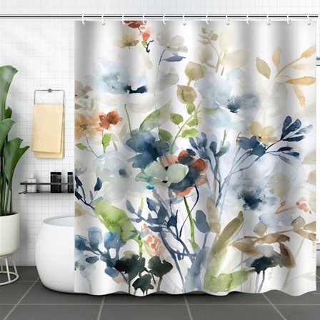 Växt blomma Ben duschdraperi med 12 krokar