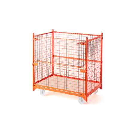 Mobiler Gittercontainer, Innenhöhe 1000 mm, Tragkraft 750 kg