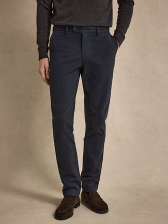 John Henric Men's Marineblaue Chinos Slim Fit Size 29