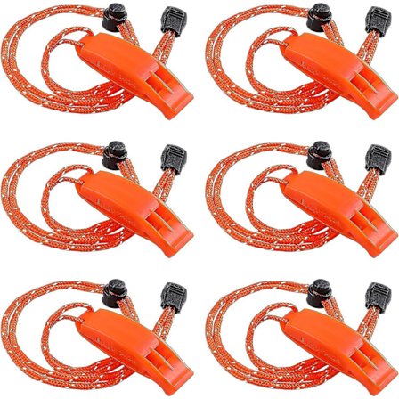 Nødraket, Sikkerhedspipe, Høj Lydstyrke Overlevelsesfløjte til Camping, Vandreture, Jagt, Sejlads, Fiskeri Livvest Redningssignal Børn Livredder 6 Pak