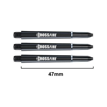Red Dragon Darts Crossfire Carbon Fibre Shafts 47mm - 2 Sets (6 shafts) - Black - Extra Short/Short/Intermediate/Medium