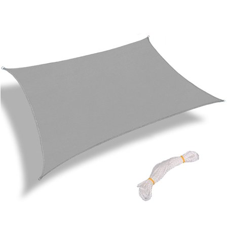 Seilduk Rektangel Grå Polyester Oxfordduk Solseil for hage Yard Dekk Uteplass Hage 2x 3m