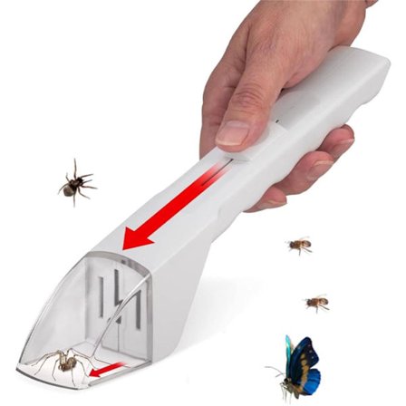 Edderkoppfelle - Insektfelle - Fluefelle med langt håndtak - Insektglass for barn - Insektskikkert - Ikke-dødelig felle - Ikke flere skadedyr - Fang 