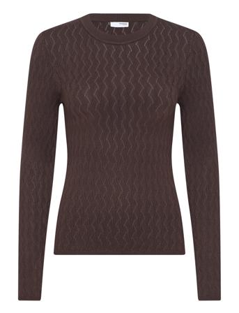 Slfcabala Ls Knit O-Neck Brown Selected Femme