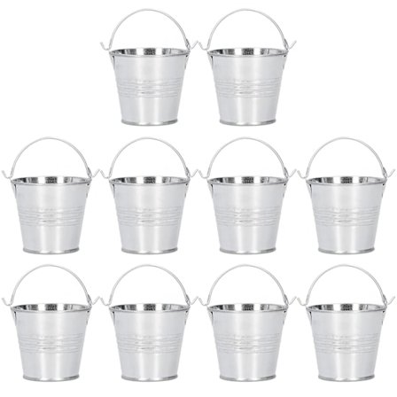 10 ST Blomsterpotte Mini Sukkulenter Potte Lille Metalspand til Indendørs Udendørs Dekoration Glansfuldt Sølv 4x5,5x6cm