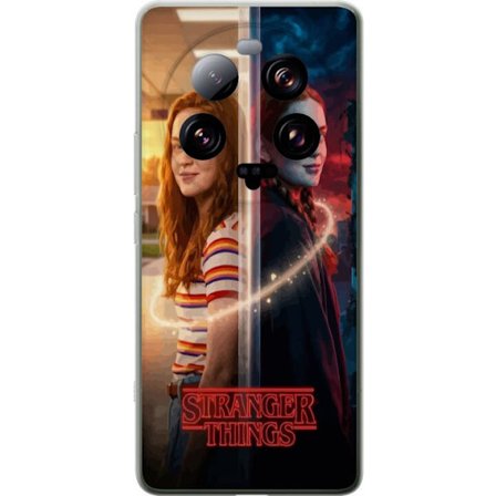 Kompatibel Mobilcover til Xiaomi 13 Ultra Delt portræt af Max Mayfield mellem hverdag og mørk parallel verden i Stranger Things-stil