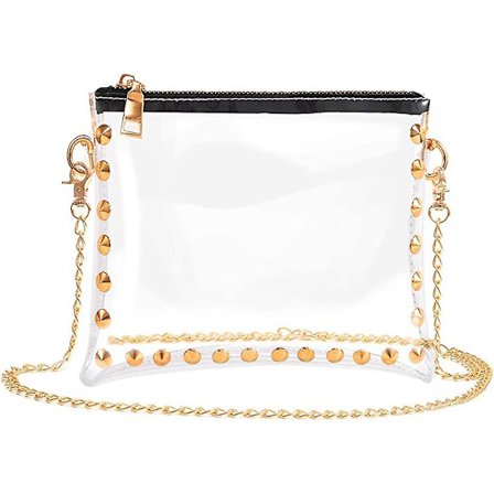 Liten gjennomsiktig veske over skulderen, gjennomsiktig veske, godkjent PVC-veske