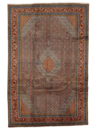 Ardebil Fine Teppe Håndknyttet 195X294 Brun/Svart Persia