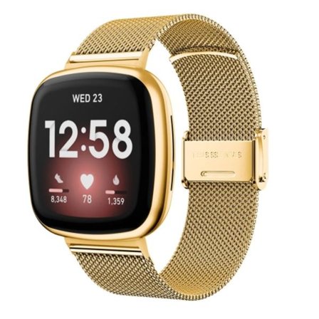 För Fitbit Versa 4 / Sense 2 Universal Metal Rostfritt stål Spänne Watch Band