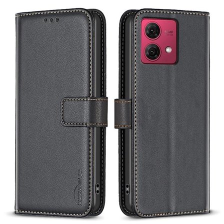 Motorola Moto G84 5G BINFEN COLOR Kohokuvioitu Lompakkokotelo - Musta