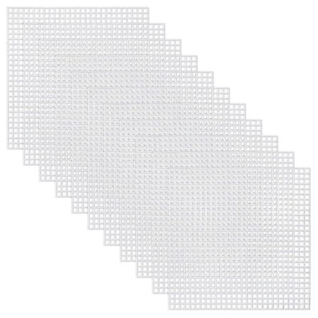 30 stk. 8x8cm Firkantede Mesh Plast Canvas Ark Korssting Søm Plast Canvas Ark for Broderi Akryl Garn Håndverk Strikke- og Hekleprosjekt