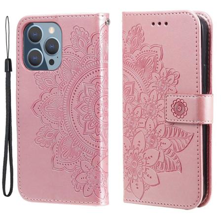 Iphone 13 Pro Mandala Plånboksfodral - Roséguld Rosa Guld
