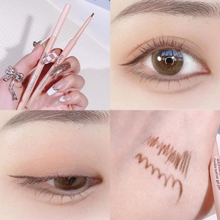 Silkeslen Eyeliner Penna Långvarig Eyeliner Gel Penna Vattentät Och Svettsäker Eyeliner För Nybörjare