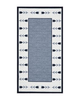 Gångmatta med tryckt motiv Tulpan Blå - 80x200 cm - KM Carpets