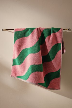 Jotex - Håndkle 50x70 Cm Rosa/grønn - WAVES - Kjøp Håndklær hos Jotex