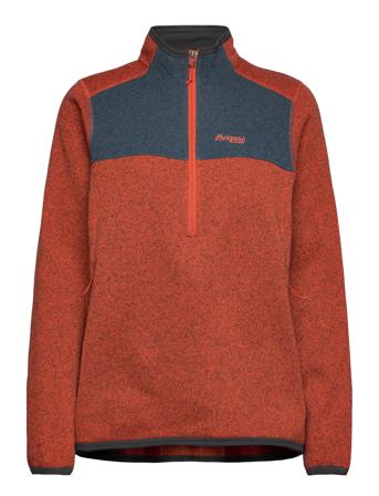 Kamphaug Knitted W Half Zip Bergans Blue