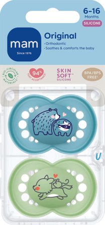 Mam Original narresmokk 6-16 måneder blå 2 stk