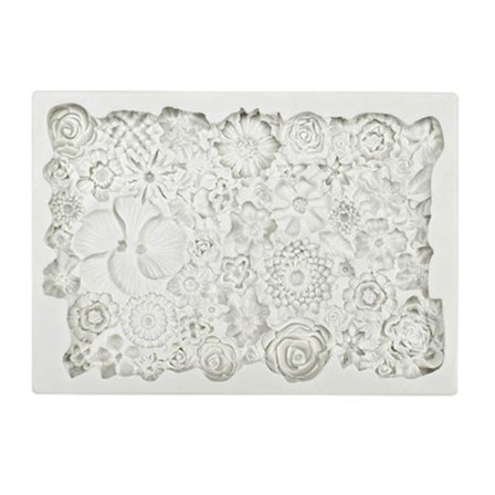 3D Blommor Mousse Silikonform Fondant Tårtkant Formar Chokladform -ZHENV