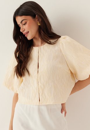 YAS - Yasminu 2/4 SHORT TOP - Gardenia