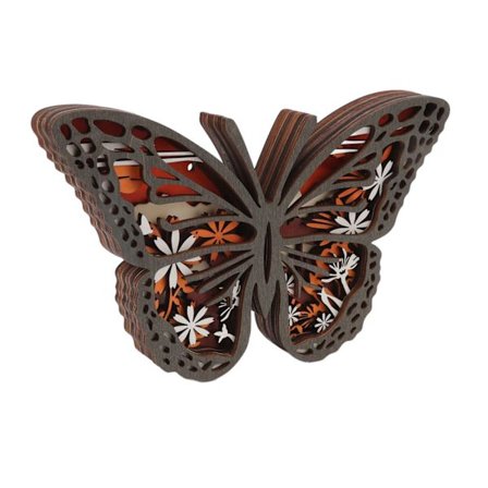 3D Hul Sommerfugl Træ Ornamenter Innovativ Træ Udskæring Boligindretning