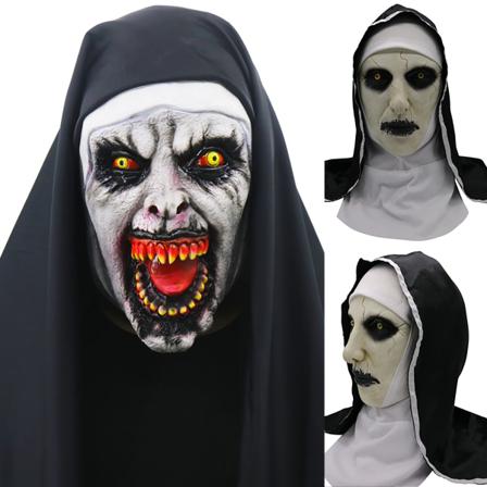Halloween Conjur 2 Nun Skräckmask Cosplay Festdekoration Prop