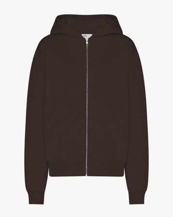 Organic Oversized Zip Hood - Coffee Brown 2XL