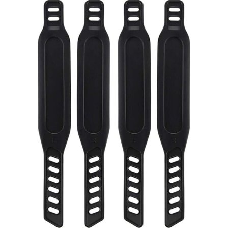 Sykkelpedalstropper, pedalstropper, lett å justere, universelle pedalstropper for trimsykkel, sykkel eller treningsstudio, 2 par svarte-