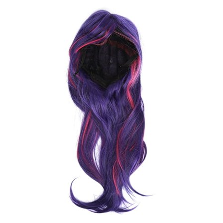 Kvinder Lang Lige Paryk Blå Lilla Højdepunkt Farve Hår Pandehår Simulation Falsk Hår Parykker til Cosplay