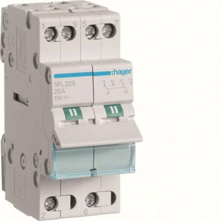 Hager SFL225 Vekslingsomkobler 25 A, 230 V 2-polet, Elfordeling & strømforsyning