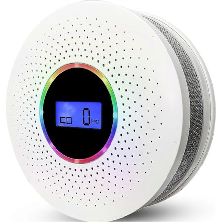 2025 Egnet Kombinasjons Røyk- og Karbonmonoksidalarmdetektor, Dobbel Sensor CO Røykalarmdetektor Batteridrevet med LCD-skjerm og Så [db]